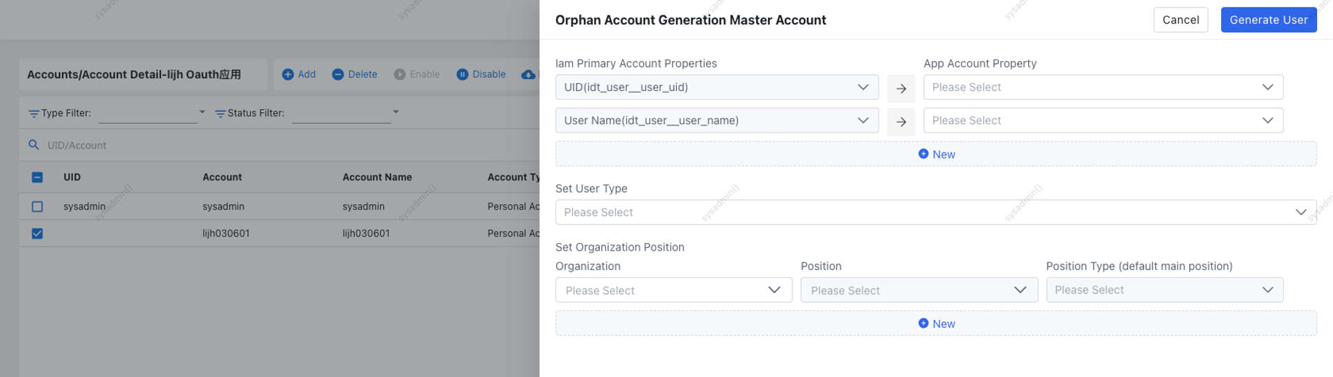 Orphan Account Mapping