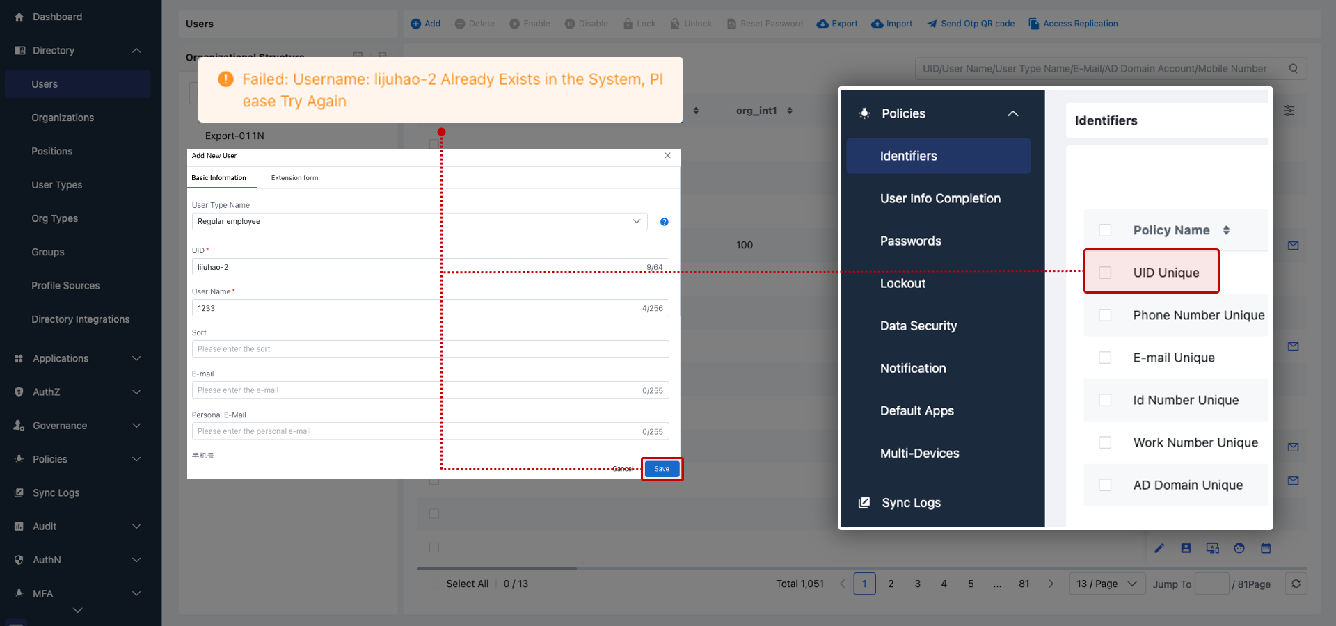 Unique Identifier Example
